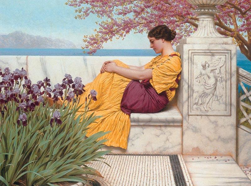John William Godward Under the Blossom that Hangs on the Bough oil painting image